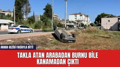 Antalya'da taklalar atan araçta burnu bile kanamadı