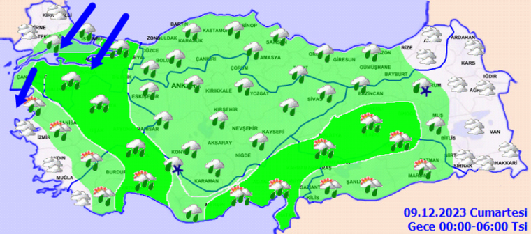 Yağışlara dikkat! 8 Aralık hava durumu 1