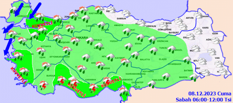 Yağışlara dikkat! 8 Aralık hava durumu 4