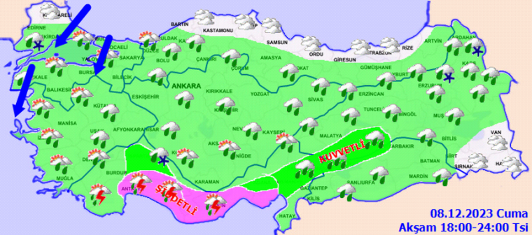 Yağışlara dikkat! 8 Aralık hava durumu 2