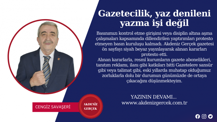 Gazetecilik, yaz denileni yazma işi değil