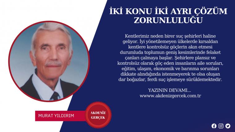 İKİ KONU İKİ AYRI ÇÖZÜM ZORUNLULUĞU