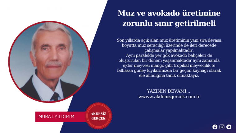 Muz ve avokado üretimine zorunlu sınır getirilmeli