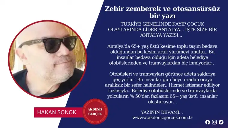 Zehir zemberek ve otosansürsüz bir yazı