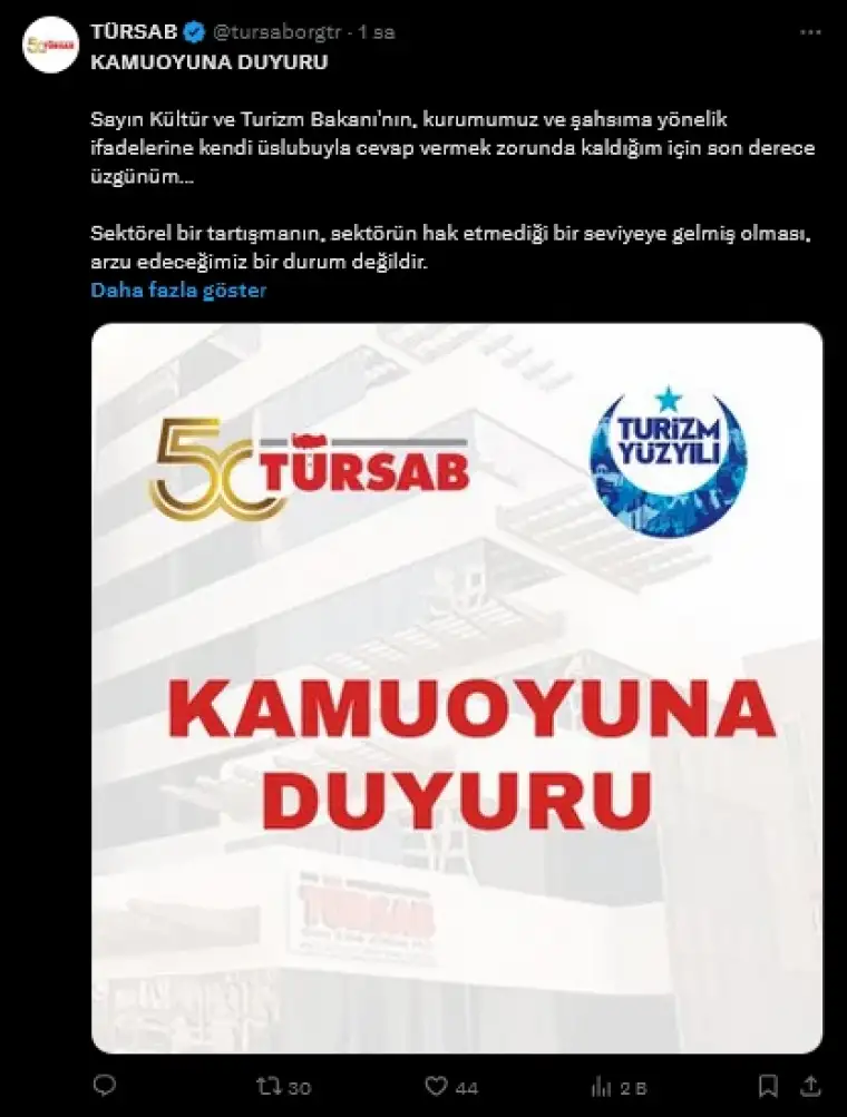 Turizm zirvesinde büyük kavga! TÜRSAB Başkanı Firuz Bağlıkaya’dan Bakan Ersoy’a sert yanıt