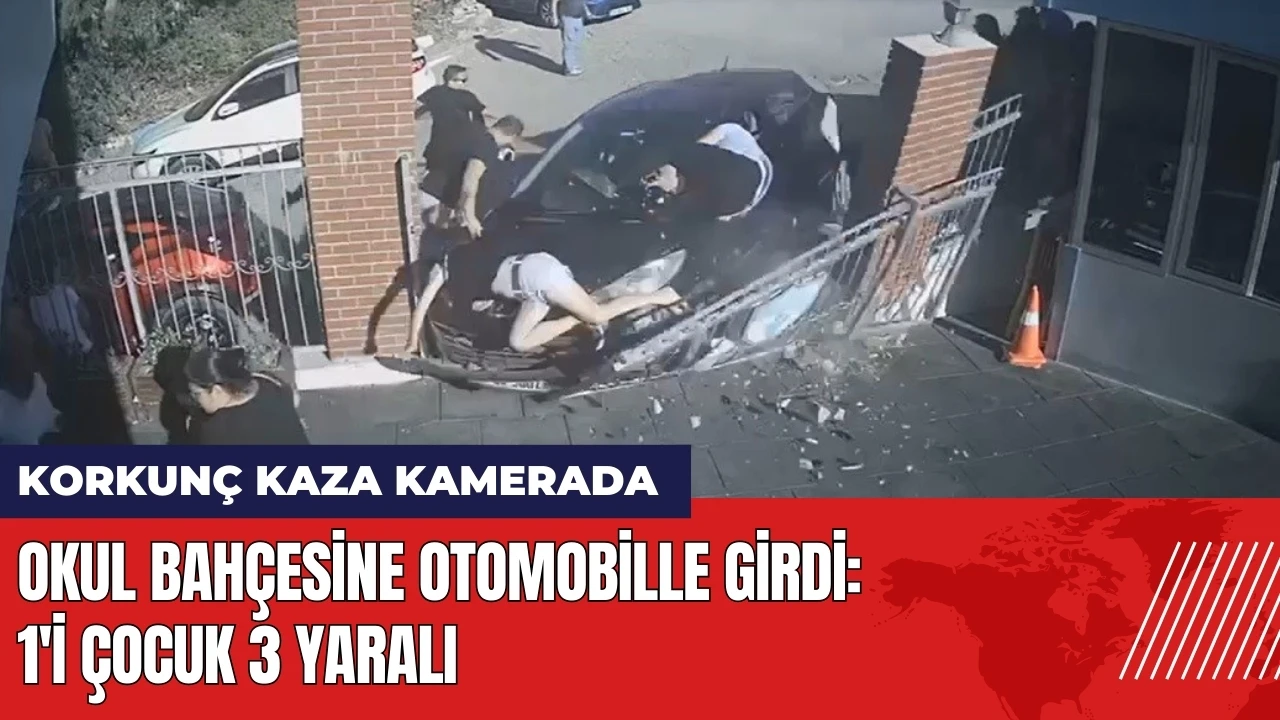 Narlıdere'de korkunç kaza: Okul bahçesine otomobille girdi