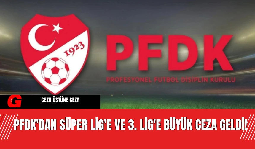 PFDK'dan Süper Lig'e ve 3. Lig'e Büyük Ceza Geldi!