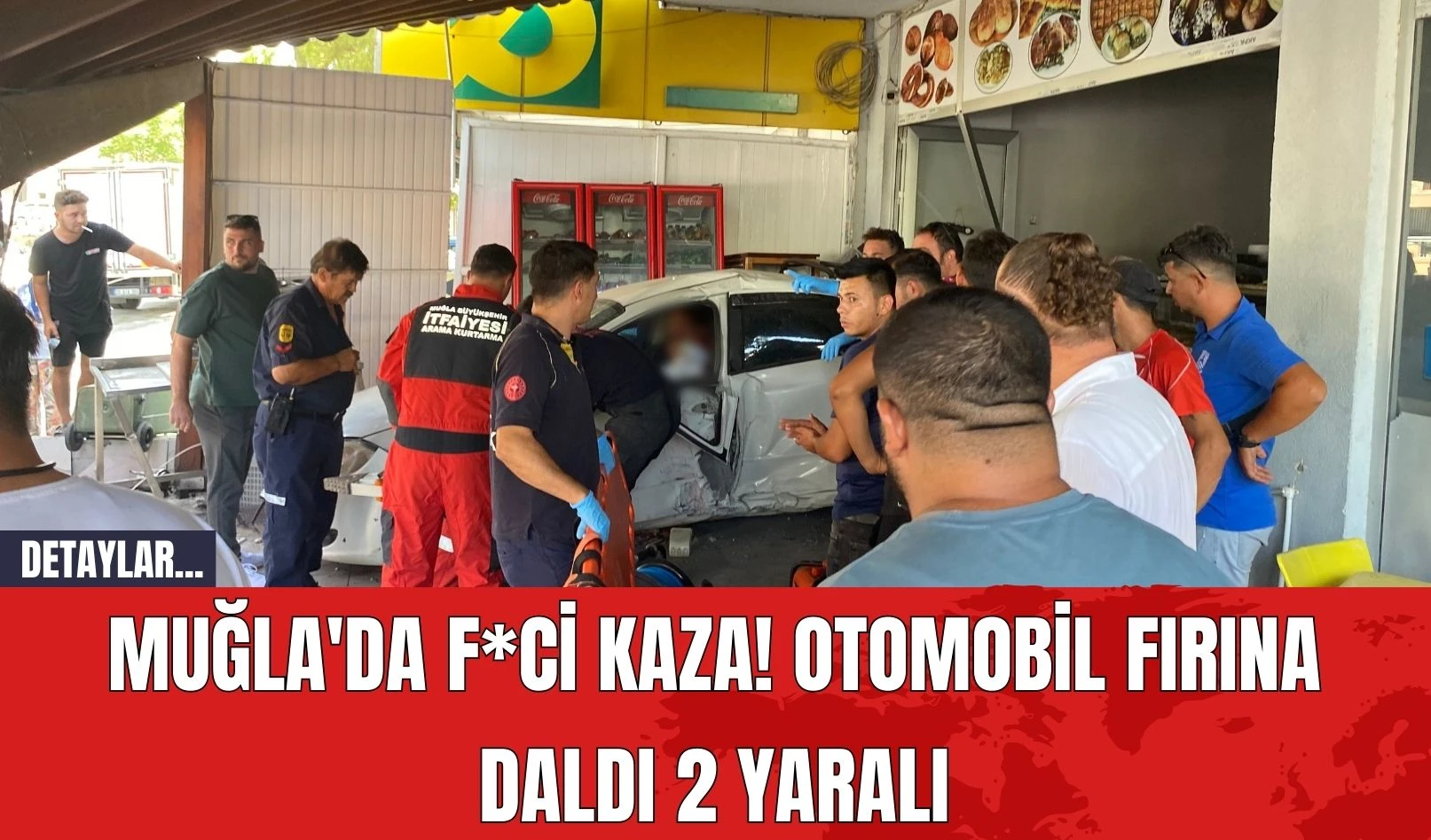 Muğla'da f*ci kaza! Otomobil fırına daldı 2 yaralı