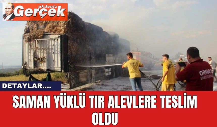 Saman yüklü tır alevlere teslim oldu