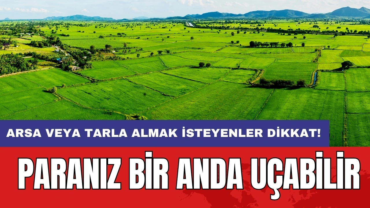 Arsa veya tarla almak isteyenler dikkat! Paranız bir anda uçabilir