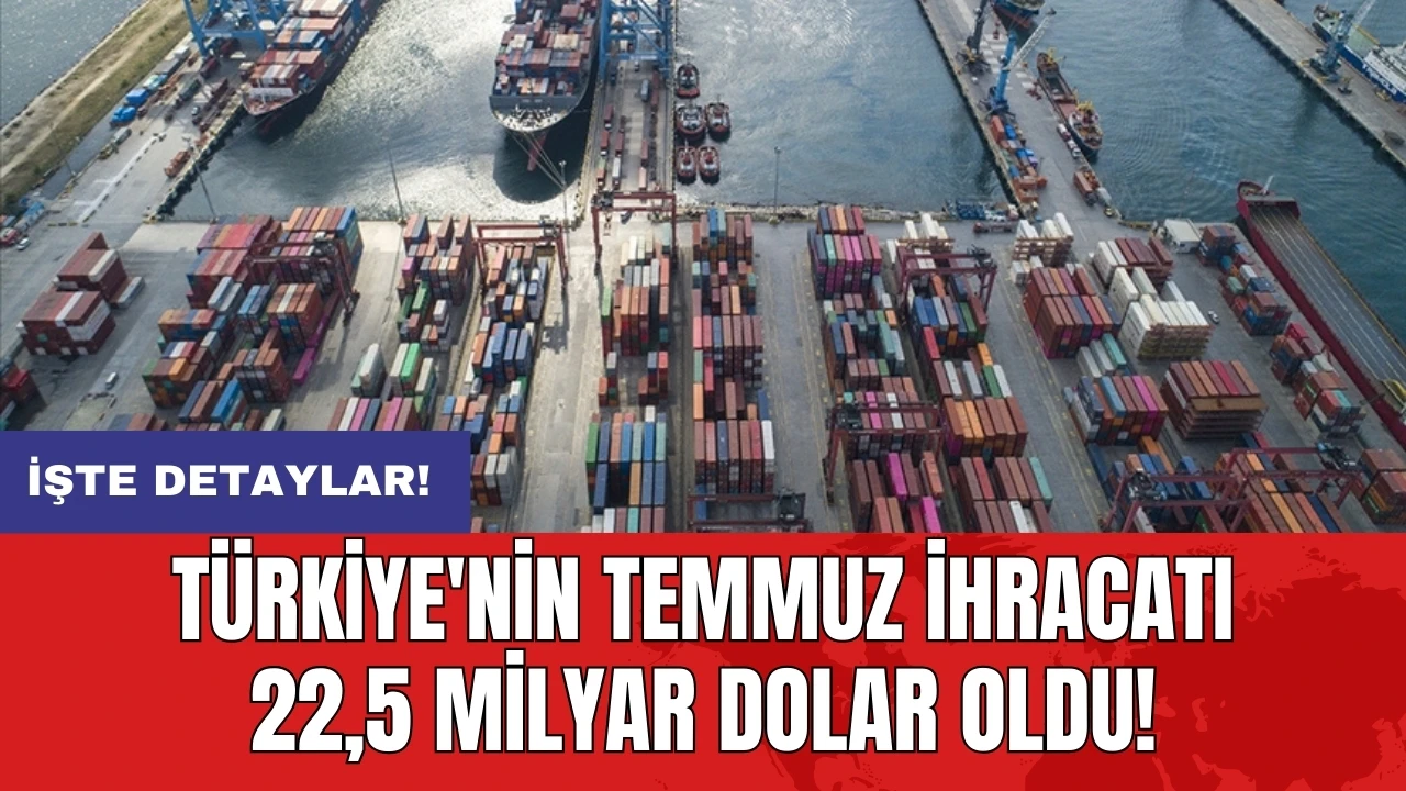 Türkiye'nin temmuz ihracatı 22,5 milyar dolar oldu!