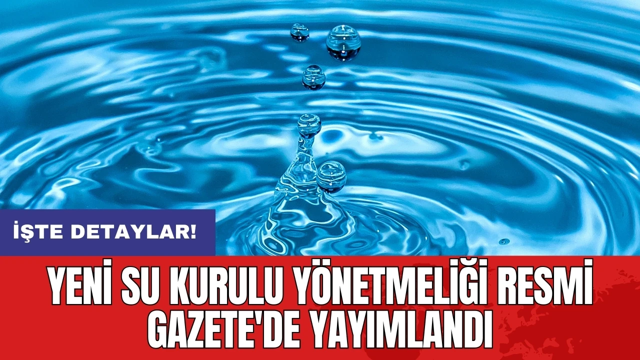 Yeni su kurulu yönetmeliği Resmi Gazete'de yayımlandı