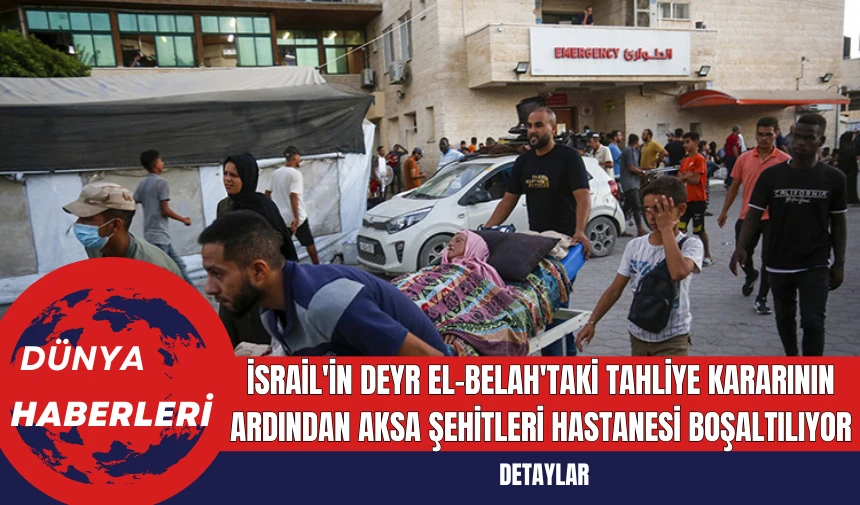 İsrail'in Deyr el-Belah'taki Tahliye Kararının Ardından Aksa Şehitleri Hastanesi Boşaltılıyor