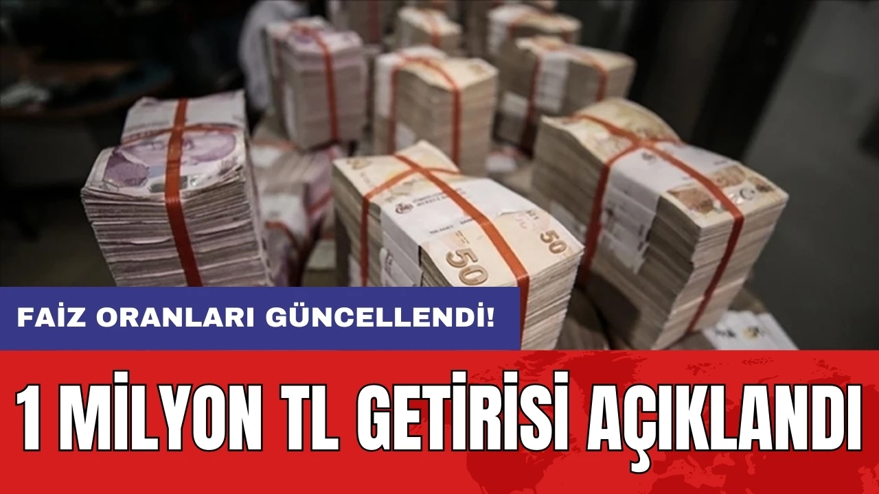 Faiz oranları güncellendi: 1 milyon TL getirisi açıklandı