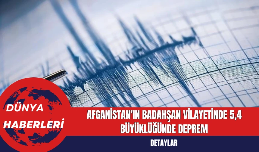 Afganistan'ın Badahşan Vilayetinde 5,4 Büyüklüğünde Deprem