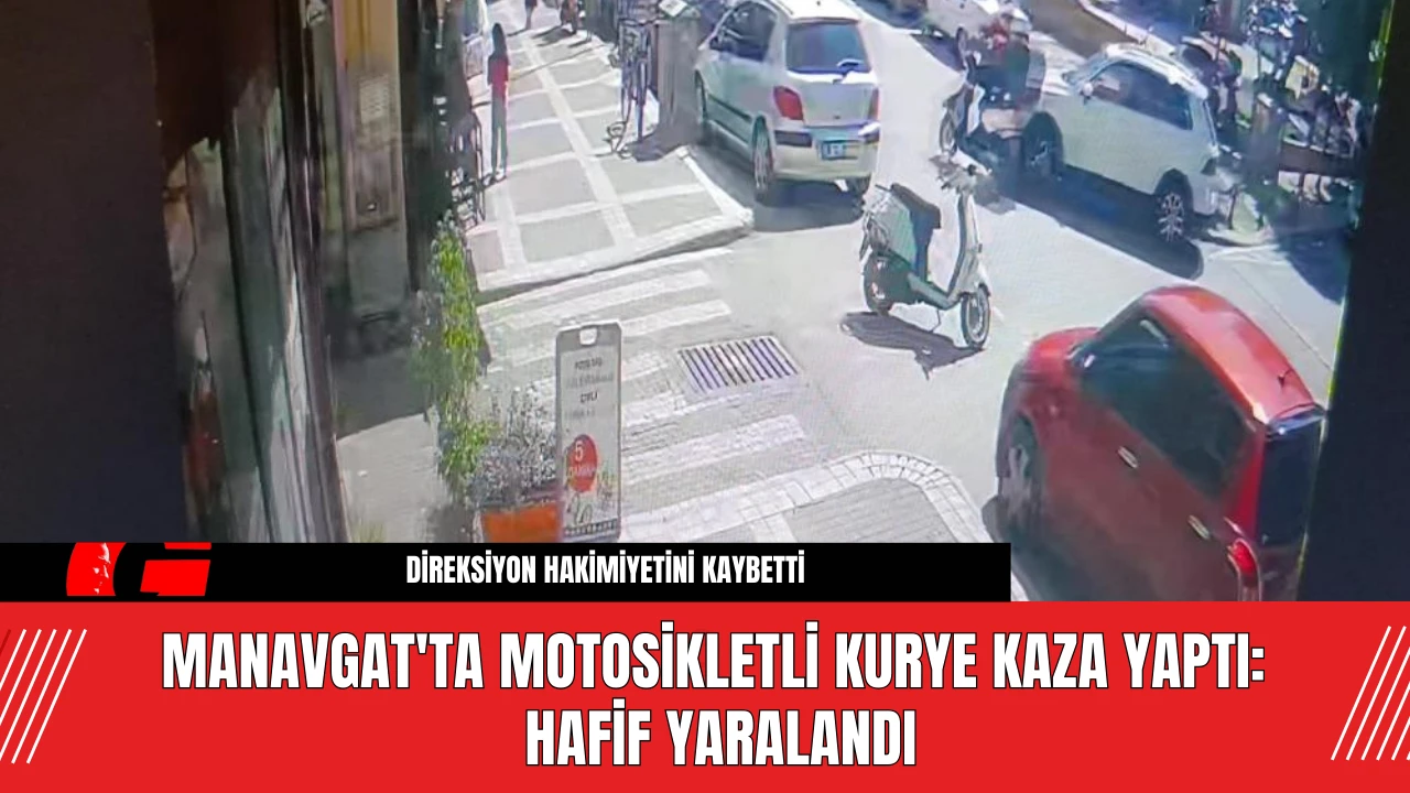 Manavgat'ta Motosikletli Kurye Kaza Yaptı: Hafif Yaralandı