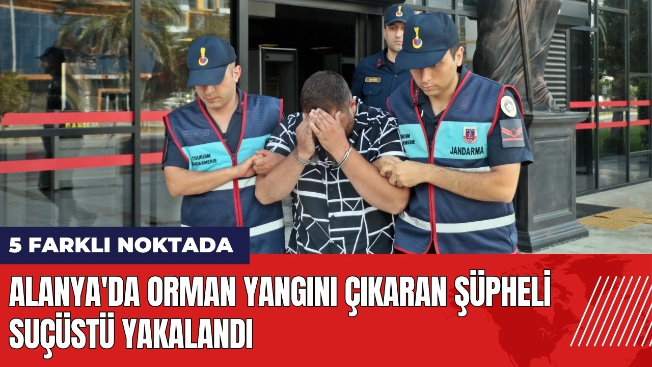 Alanya'da orman yangını çıkaran şüpheli suçüstü yakalandı