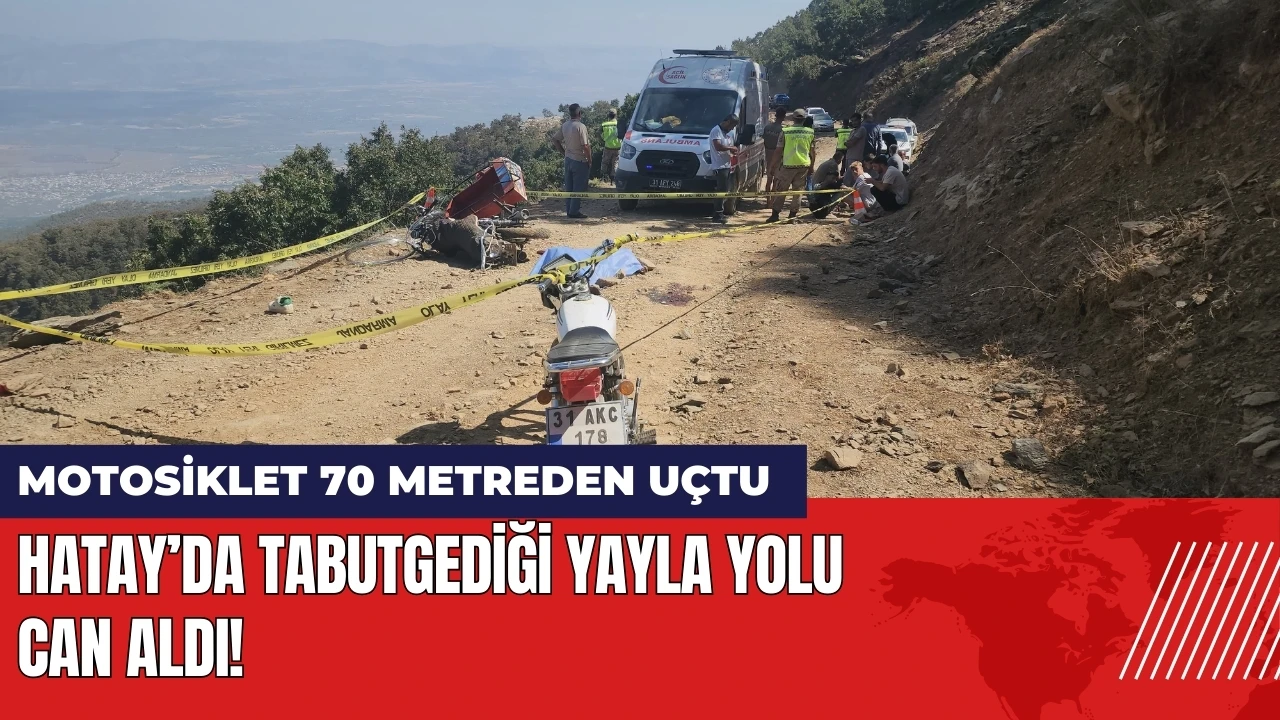 Tabutgediği Yayla yolu can aldı! Motosiklet 70 metreden uçtu