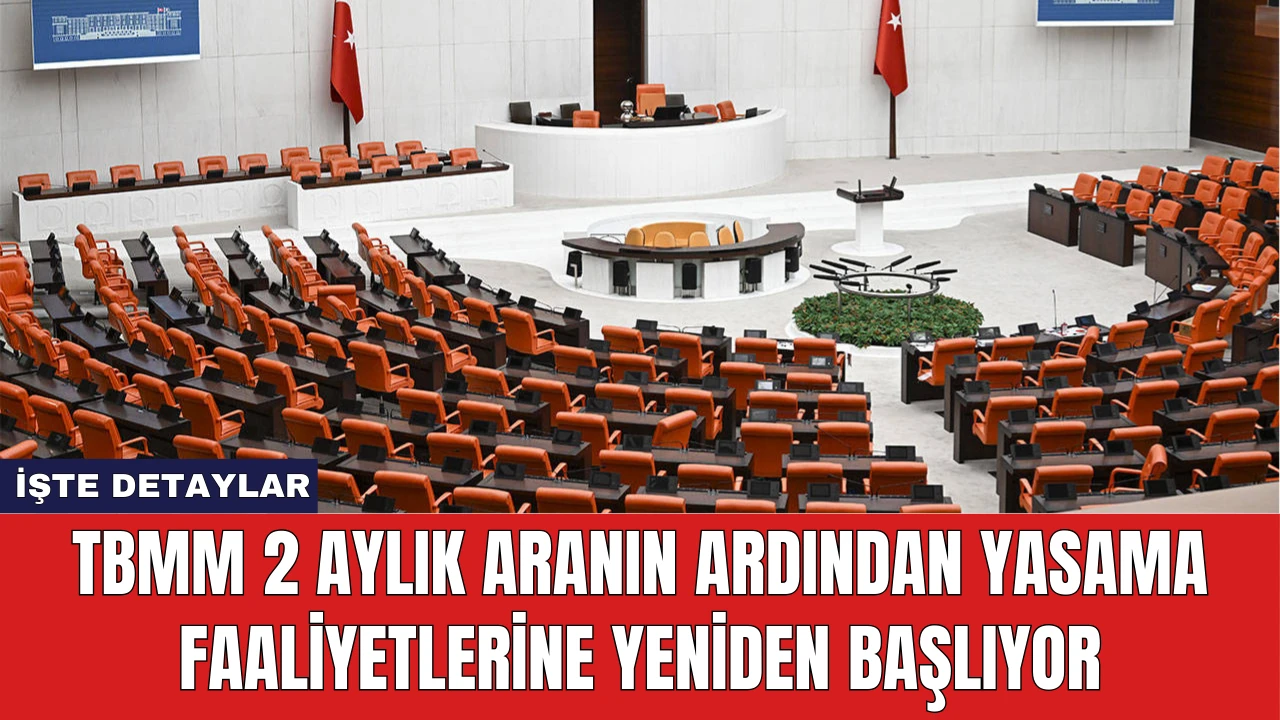 TBMM 2 Aylık Aranın Ardından Yasama Faaliyetlerine Yeniden Başlıyor