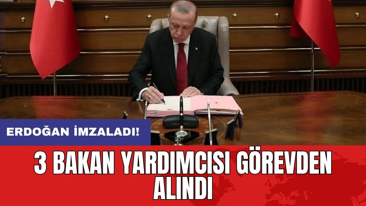 Erdoğan imzaladı! 3 bakan yardımcısı görevden alındı