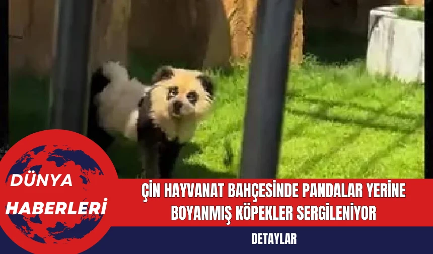 Çin Hayvanat Bahçesinde Pandalar Yerine Boyanmış Köpekler Sergileniyor