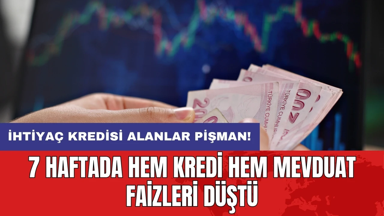 7 haftada hem kredi hem mevduat faizleri düştü: İhtiyaç kredisi alanlar pişman!