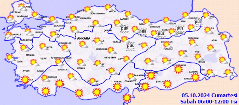 Meteoroloji açıkladı: Bugün hava nasıl olacak? 5 Ekim 2024 hava durumu