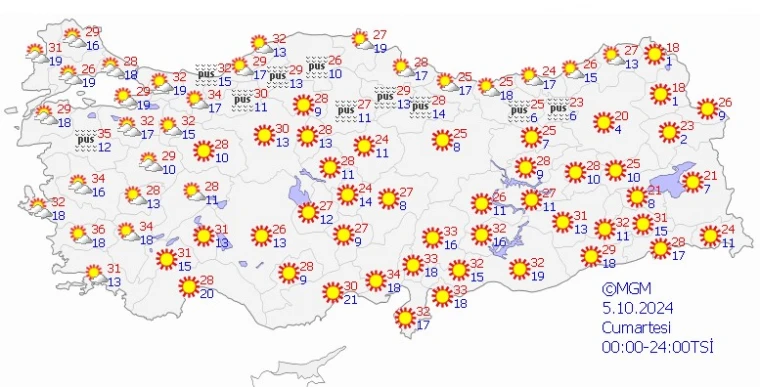 Meteoroloji açıkladı: Bugün hava nasıl olacak? 5 Ekim 2024 hava durumu