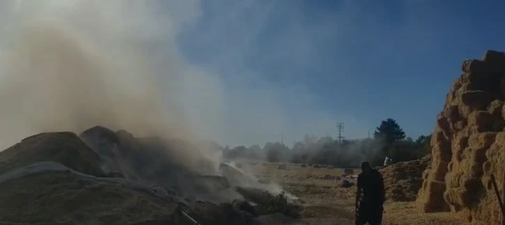 Elazığ’ın Hankendi Köyü'nde Çıkan Yangında Tonlarca Saman Kül Oldu